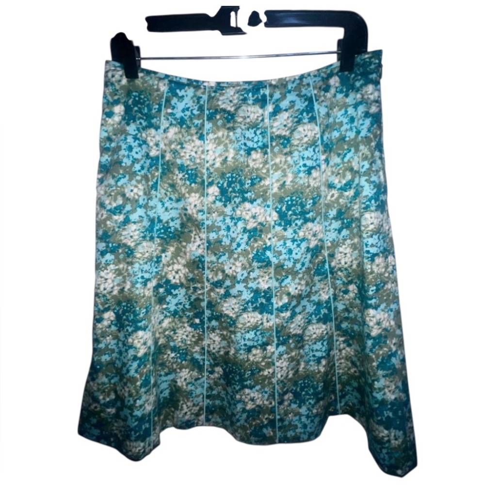 ANN TAYLOR Floral‎ Print Cotton A-Line Skirt Size 8